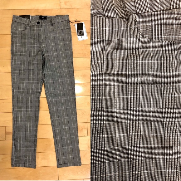 🌿TREND : Plaid stretch pants-hound tooth pattern - Picture 2 of 8